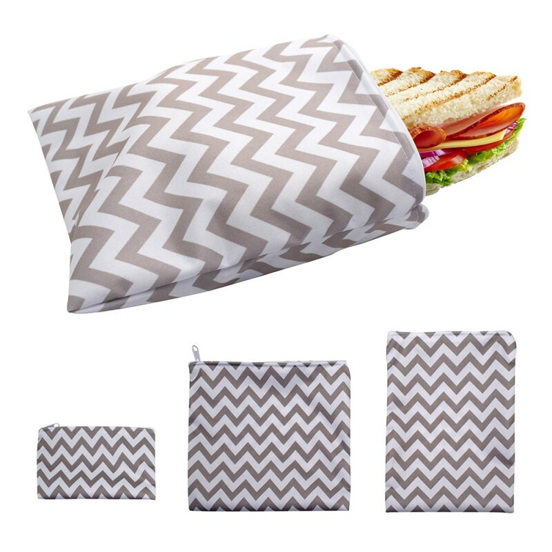 3 bucăți saci reutilizabile pentru sandvișuri saci de gustare saci de prânz cu fermoar, sigure pentru alimente, ecologice, impermeabile, pungi de depozitare pentru bucătărie