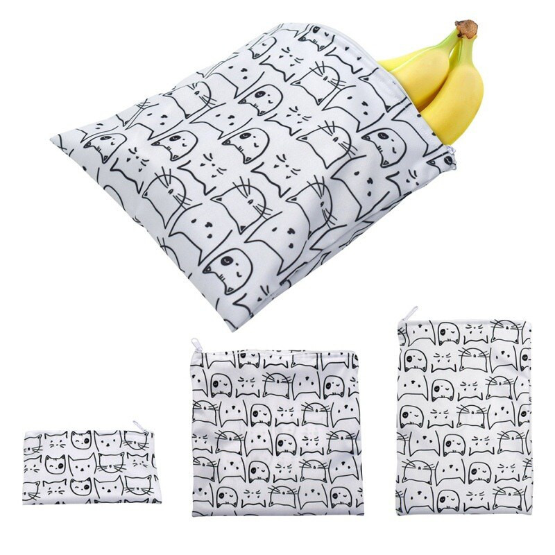 3 bucăți saci reutilizabile pentru sandvișuri saci de gustare saci de prânz cu fermoar, sigure pentru alimente, ecologice, impermeabile, pungi de depozitare pentru bucătărie