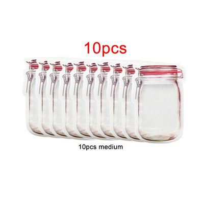 Mason Jar formos laikymo maišeliai Sausainiai Užkandžiai Saldainių krepšelis Šviežias užtrauktukas Maisto laikymo maišelis Pakartotinis stovėjimas