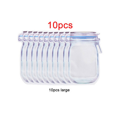 Mason Jar formos laikymo maišeliai Sausainiai Užkandžiai Saldainių krepšelis Šviežias užtrauktukas Maisto laikymo maišelis Pakartotinis stovėjimas