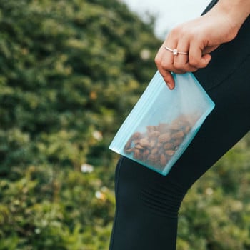 Επαναχρησιμοποιούμενο δοχείο τροφίμων σιλικόνη Φρέσκια τσάντα αποθήκευσης Αυτοσφραγισμένη σακούλα τροφίμων στρογγυλεμένο εσωτερικό για εύκολο καθάρισμα.