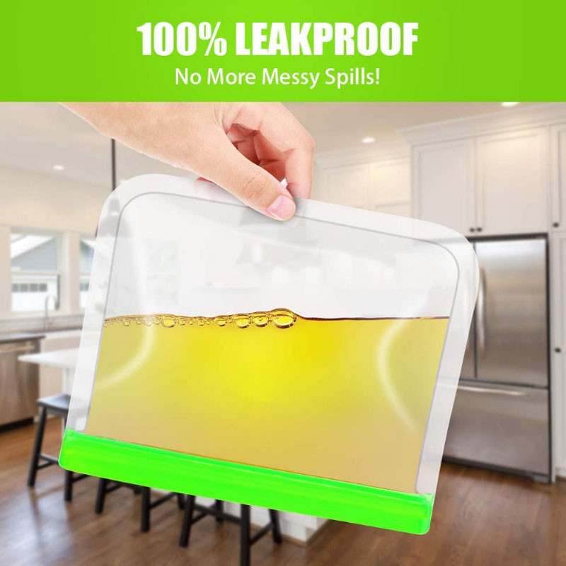 Pungi transparente pentru depozitarea alimentelor PEVA Containere din silicon rezistente la scurgeri pentru pungi reutilizabile cu fermoar Pungi proaspete pentru depozitarea alimentelor