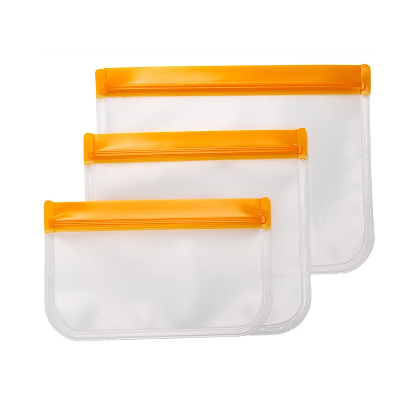 Pungi transparente pentru depozitarea alimentelor PEVA Containere din silicon rezistente la scurgeri pentru pungi reutilizabile cu fermoar Pungi proaspete pentru depozitarea alimentelor