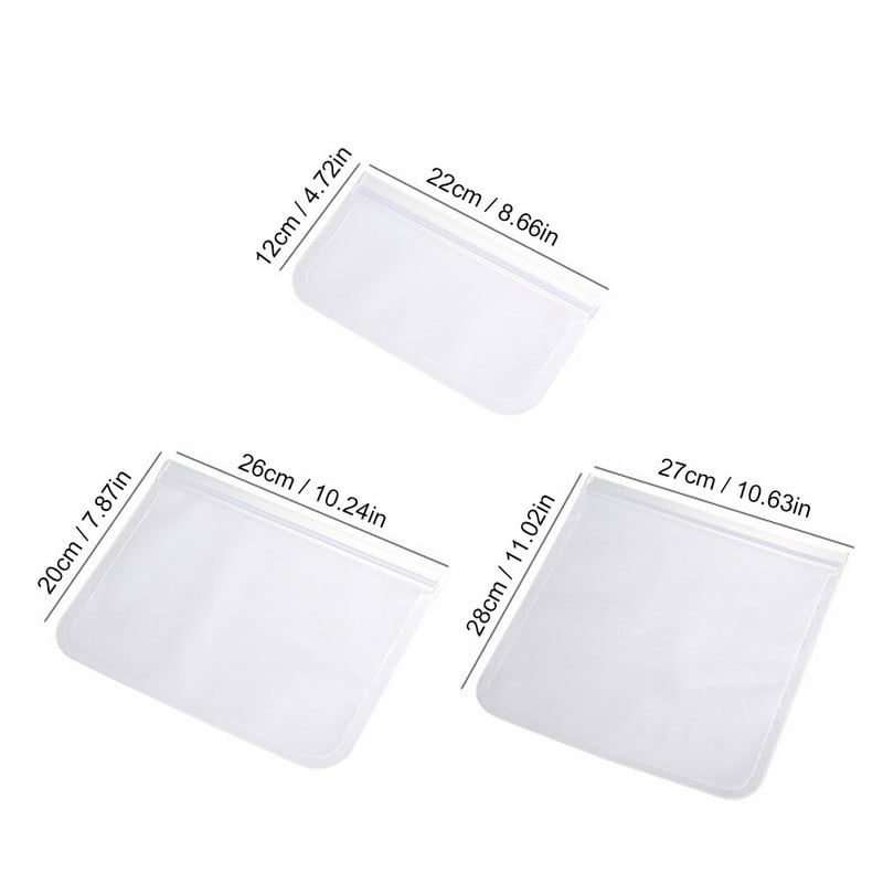 12 vnt. / rinkinys Šaldiklio maišelis PEVA silikoninis maisto laikymo maišelio konteineris Neperšlampamas daugkartinis stovimas su užtrauktuku Užsegamas maišelis Šviežias maišelis šviežias įvyniojimas