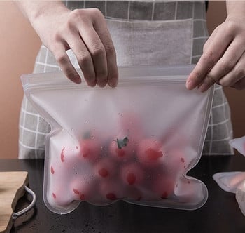 Δοχεία αποθήκευσης τροφίμων σιλικόνης Επαναχρησιμοποιήσιμη Stand Up Fresh Bag Αδιάβροχη Κουζίνα Οργάνωση Τροφίμων Φρούτα Fresh Keeping Bag