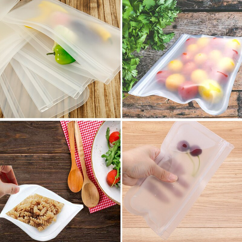 10db Hordozható befőttesüveges zacskók Újrafelhasználható pecsét Élelmiszer-megtakarító tárolótasakok Szervező Diók Cukorka sütik Snack Szendvics Ziplock Zsákok