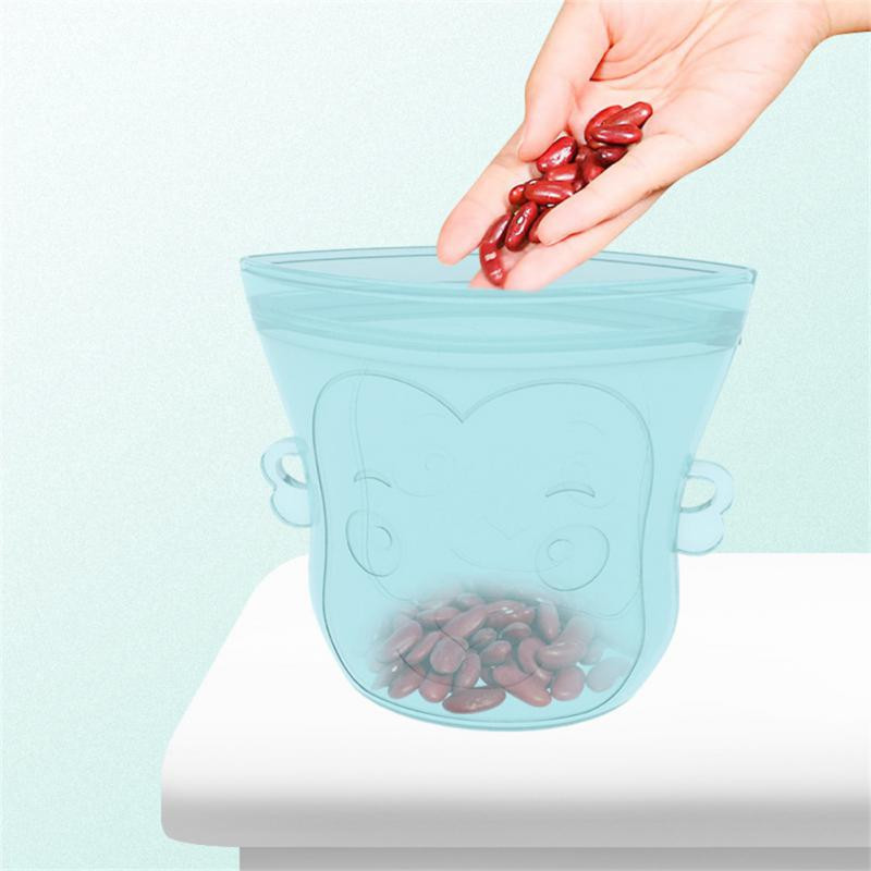 Szilikon élelmiszer-tartósító táska Frissen tartó szilikon élelmiszertároló táska főzéstartós zacskó Hűtőszekrény tároló tejzsák