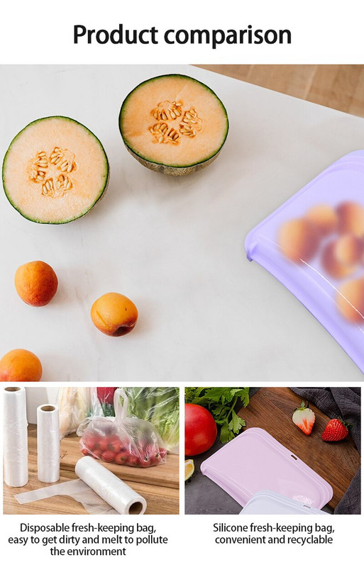Silikoniniai maisto kokybės daugkartinio naudojimo maišeliai Virtuvė Sous Vide Neperšąla Neperšlampama indaplovėje - Saugus ir ekologiškas