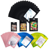 100 db matt fekete alumínium fólia cipzáras csomagoló táska visszazárható markolat cipzár Mylar tasak kis tasakok élelmiszer minta táskák