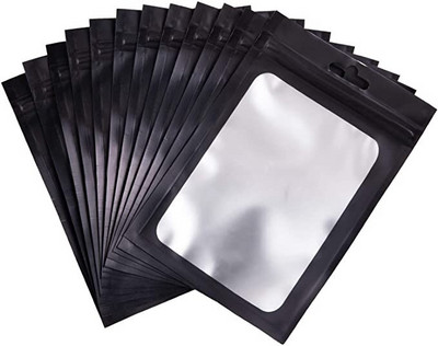 100 db matt fekete alumínium fólia cipzáras csomagoló táska visszazárható markolat cipzár Mylar tasak kis tasakok élelmiszer minta táskák