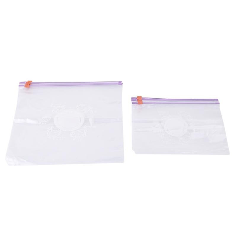 10 vnt / rinkinys Daugkartinio naudojimo šviežias užtrauktuku maišelis, šaldantis, šildomas maisto įvynioklis laikymo krepšys, užtrauktukas Mylar plastikiniai maišeliai virtuvės priedai