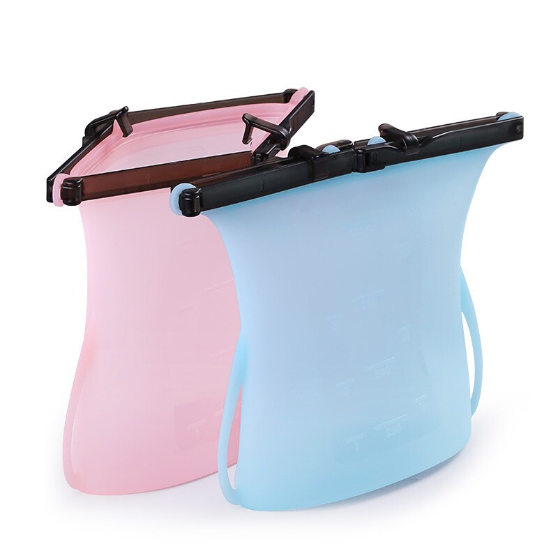 6 bucăți/lot saci portabile creative din silicon, pungi reutilizabile pentru depozitarea alimentelor, containere cu sigiliu, ustensile de bucătărie versatile de uz casnic