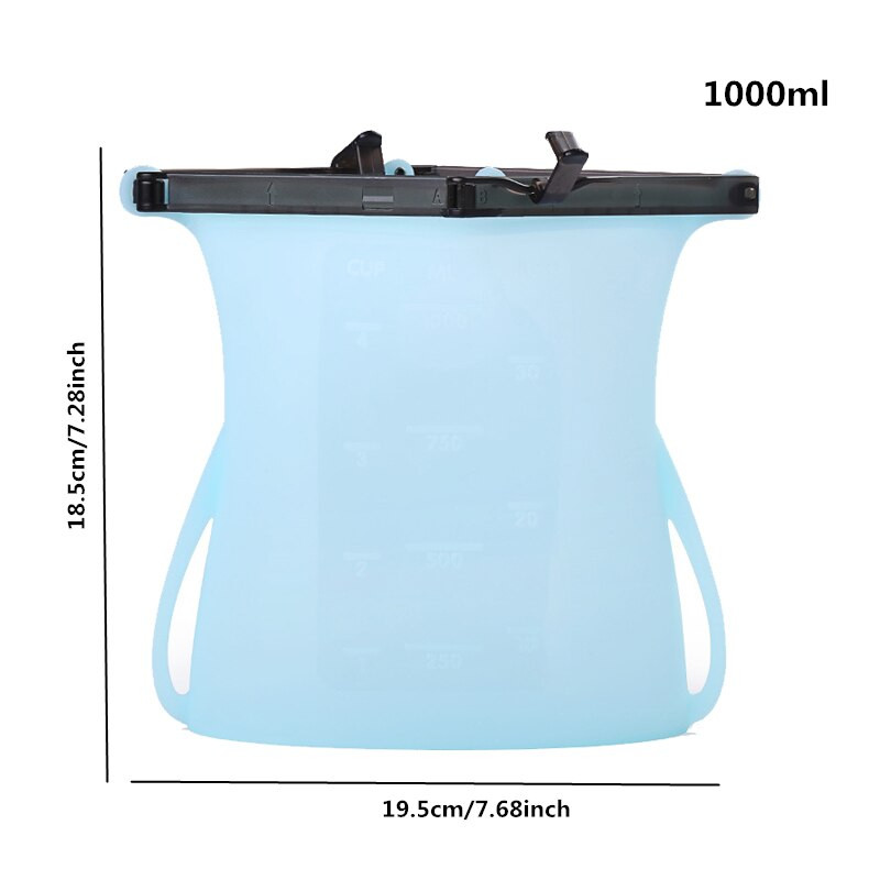 6 bucăți/lot saci portabile creative din silicon, pungi reutilizabile pentru depozitarea alimentelor, containere cu sigiliu, ustensile de bucătărie versatile de uz casnic