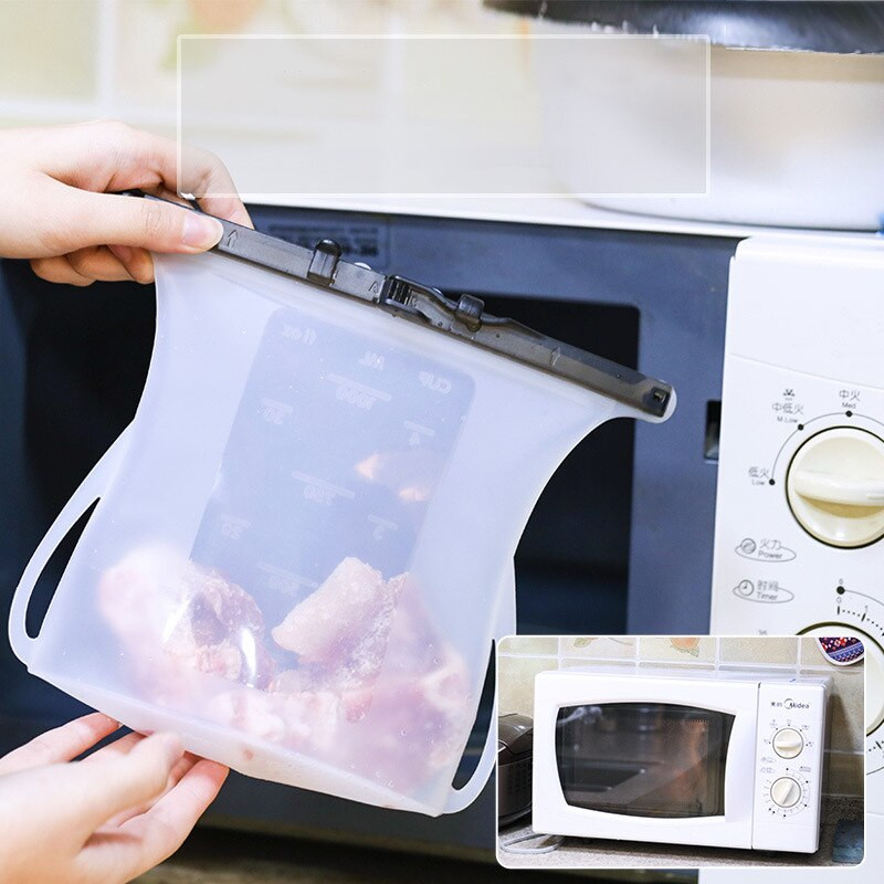 6 bucăți/lot saci portabile creative din silicon, pungi reutilizabile pentru depozitarea alimentelor, containere cu sigiliu, ustensile de bucătărie versatile de uz casnic