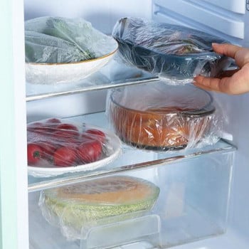 100 τμχ/συσκευασία Τσάντα μεμβράνης τροφίμων αδιάβροχη μεμβράνη συσκευασίας μιας χρήσης κουζίνας ψυγείου για φρούτα και λαχανικά