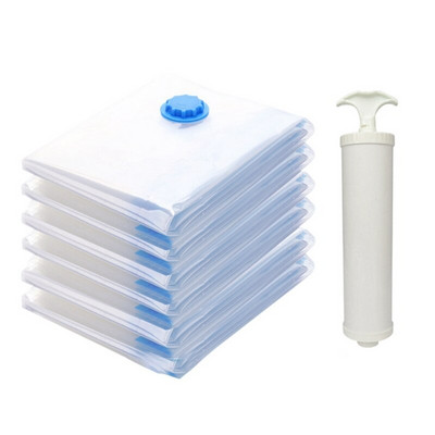 A vákuumcsomagok védenek a nedvességtől a portól Vákuumos kompressziós nagy tárolótáskák kézi szivattyús vákuumtömítő zsákokkal