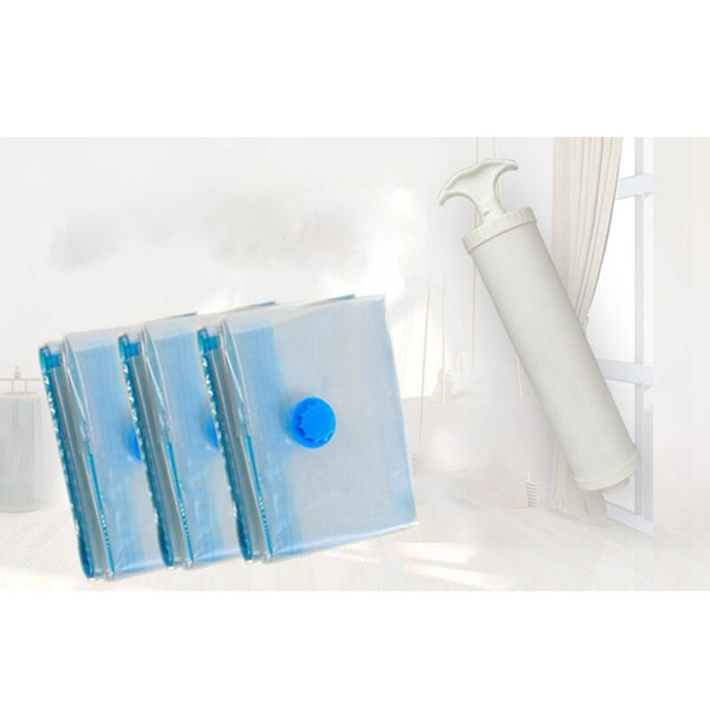 A vákuumcsomagok védenek a nedvességtől a portól Vákuumos kompressziós nagy tárolótáskák kézi szivattyús vákuumtömítő zsákokkal