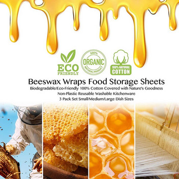Επαναχρησιμοποιήσιμη μεμβράνη αποθήκευσης Βιολογικά βιολογικά φρούτα, φυτικά τυριά, χαρτί περιτυλίγματος τροφίμων BPA & πλαστικό χωρίς κερί μέλισσας, περιτύλιγμα τροφίμων