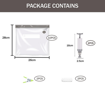 10/15/20 vnt maišelių rinkiniai Daugkartinio naudojimo maisto saugojimo vakuuminiai maišeliai Šviežiai išlaikomas sandarinimo konteineris su vakuuminiu rankiniu siurbliu Virtuvės organizavimas