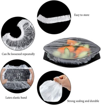 Κουζίνα Fresh Keeping Saver Τσάντα Τροφίμων Πλαστική μεμβράνη μιας χρήσης Ελαστικό Καπάκι Τροφίμων Μπολ Φρούτα Καπάκια Τρόφιμα Φρέσκια σκόνη φώκιας
