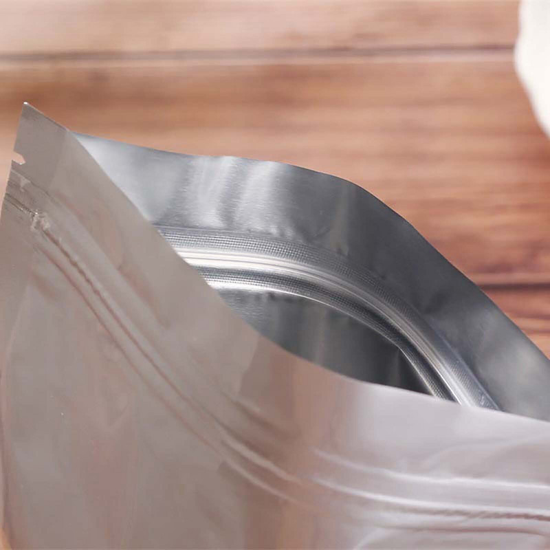 50 pakuotės karščio sandarinimo maišeliai Aliuminio folijos vakuuminiai sandarinimo maišeliai Maistiniai, veržlėms atsparūs Mylar užtrauktuku maišeliai Pakuotė