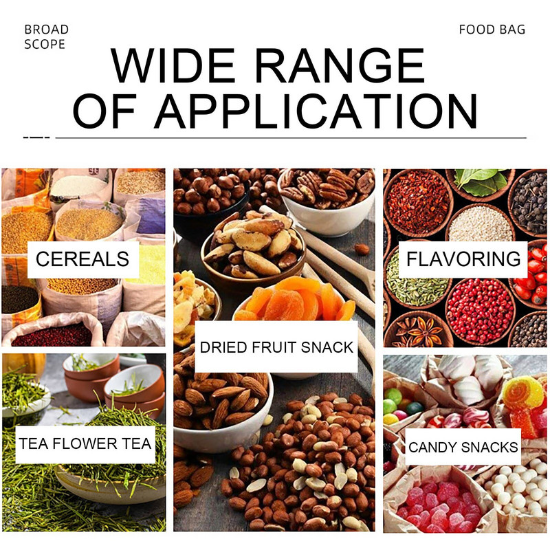 50 pakuotės karščio sandarinimo maišeliai Aliuminio folijos vakuuminiai sandarinimo maišeliai Maistiniai, veržlėms atsparūs Mylar užtrauktuku maišeliai Pakuotė