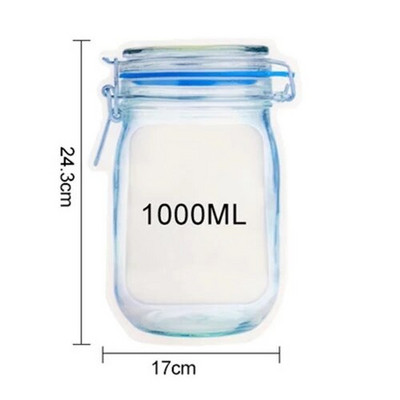 Újrafelhasználható befőttesüvegek palackok zacskók dió cukorka sütemény zacskó snack