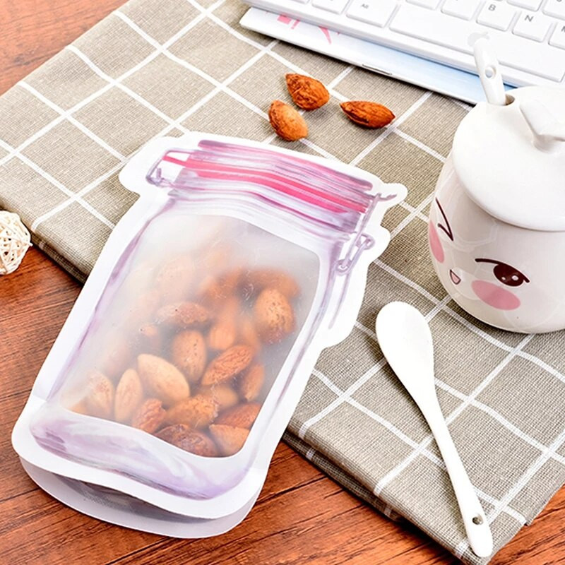 Újrafelhasználható befőttesüvegek palackok zacskók dió cukorka sütemény zacskó snack