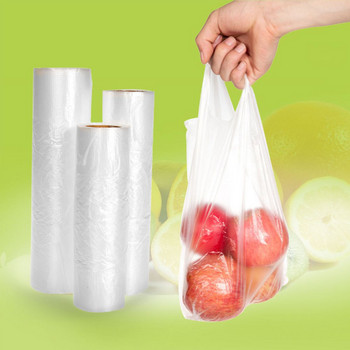 100 τμχ Διαφανές ρολό πλαστικές σακούλες φρέσκιας διατήρησης Ψυγείο Τσάντα αποθήκευσης τροφίμων 3 μεγεθών Τσάντες αποθήκευσης τροφίμων με λαβή