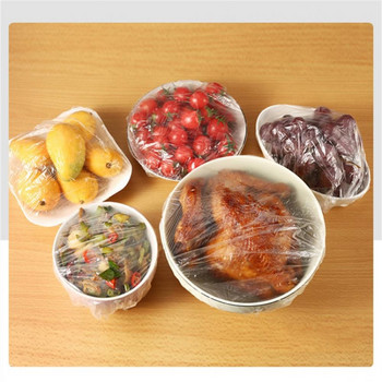100 τμχ Κάλυμμα φαγητού μίας χρήσης Πλαστική περιτύλιξη Ελαστικά καπάκια τροφίμων για ψυγείο Πιάτο φρούτων Μπολ Κουζίνα Fresh Keeping Saver Bag