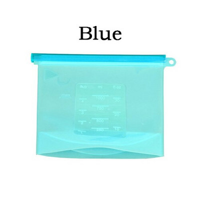 4 DB Konyhai élelmiszerlezáró tároló táska szilikon élelmiszer tartósító táska hűtőszekrény Friss táska Mikrohullámú fűtés Sokoldalú főzés