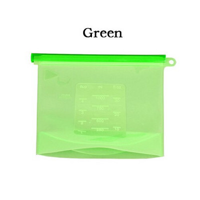 4 DB Konyhai élelmiszerlezáró tároló táska szilikon élelmiszer tartósító táska hűtőszekrény Friss táska Mikrohullámú fűtés Sokoldalú főzés