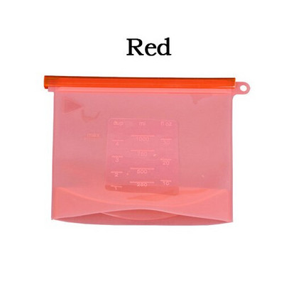 4 DB Konyhai élelmiszerlezáró tároló táska szilikon élelmiszer tartósító táska hűtőszekrény Friss táska Mikrohullámú fűtés Sokoldalú főzés