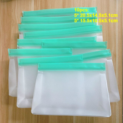 6 bucăți saci reutilizabile pentru depozitarea alimentelor sac de congelare pungă proaspătă pentru legume, cu fermoar, etanșă, pentru gustare, organizator pentru frigider, accesorii de bucătărie