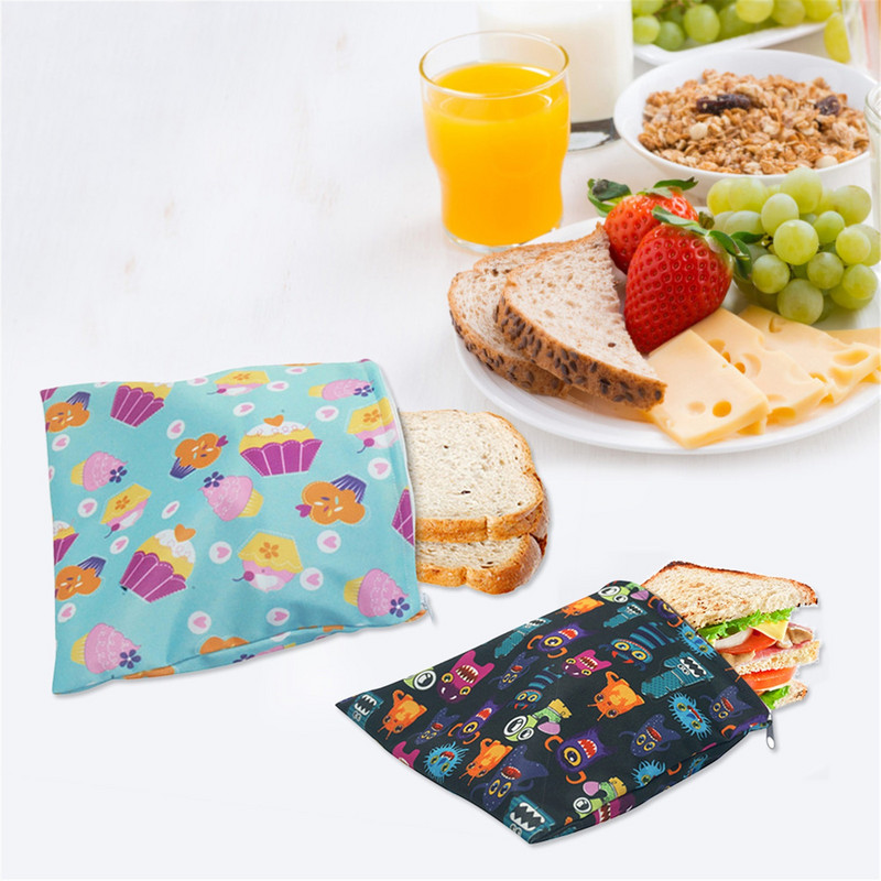 Snack táska Újrahasználható, mosható, többfunkciós szendvics-ebédtáska Gyümölcstároló tasak gyerekeknek Iskolai utazótáska Ingyenes kiszállítás