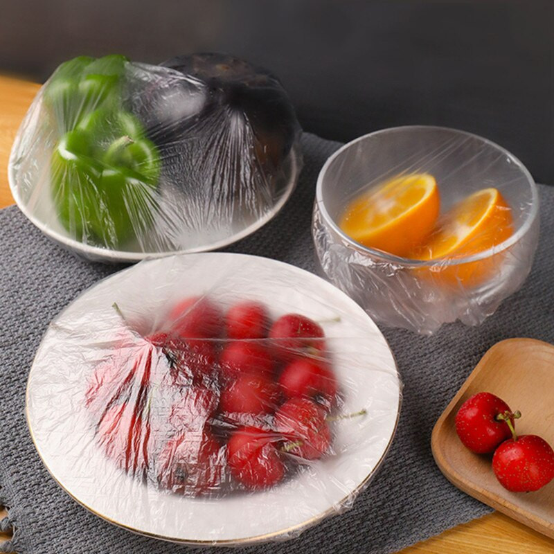 50/100 vnt. vienkartinis maisto dangtelis plastikinis įvynioklis Elastingi maisto dangteliai vaisių dubenims puodelių dangteliai Laikymas virtuvė šviežiai saugomas taupymo maišelis
