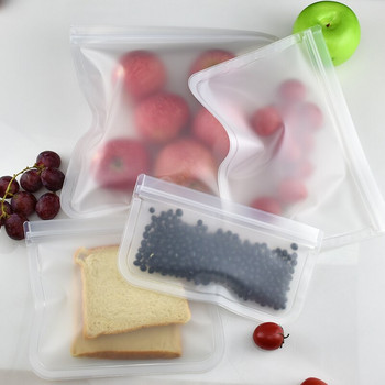 1 бр. Кухненски силиконов контейнер за храна Опаковъчни торби Органайзер за съхранение Вакуумни торби Многократна употреба Чанта с цип за запазване на свежест на плодове и зеленчуци