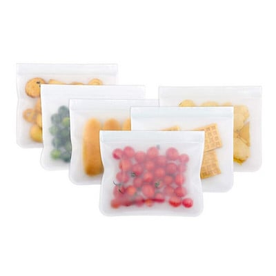 1db Konyhai Szilikon Élelmiszer Konténer Csomagoló Táskák Tároló Szervező Vákuumos zacskók Újrafelhasználható Gyümölcs Zöldség Frissen tartó cipzáras táska