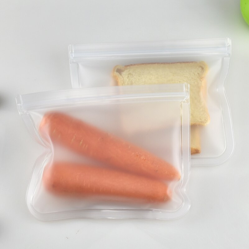 1db Konyhai Szilikon Élelmiszer Konténer Csomagoló Táskák Tároló Szervező Vákuumos zacskók Újrafelhasználható Gyümölcs Zöldség Frissen tartó cipzáras táska
