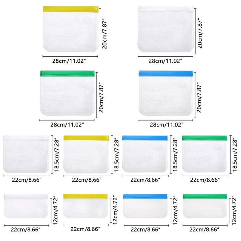 4db Új Ziplock Shut Szendvics tasak Tárolótáska Szilikon Szivárgásmentes Friss Gyümölcs Tartályok Tasak Fagyasztózsákok Csésze Újrafelhasználható Élelmiszer