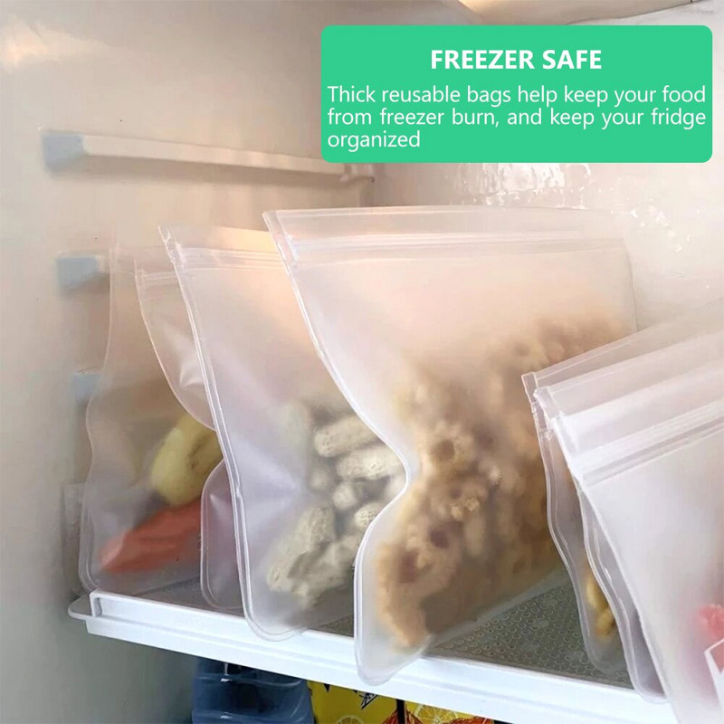 4db Új Ziplock Shut Szendvics tasak Tárolótáska Szilikon Szivárgásmentes Friss Gyümölcs Tartályok Tasak Fagyasztózsákok Csésze Újrafelhasználható Élelmiszer