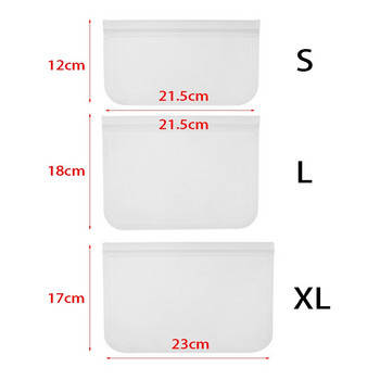 S/L/XL EVA полупрозрачни торбички за многократна употреба за съхранение на храна Непропускливи торбички Торбичка за сандвичи Хладилник за замразяване Инструменти