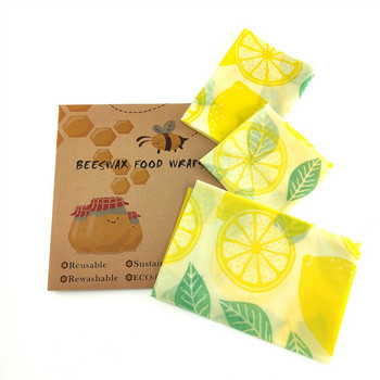 Хранителни опаковки с пчелен восък Многократно запечатана храна, миеща се капачка за сандвичи Чанта за съхранение с нулеви отпадъци Опаковка за храна с пчелен восък FDA Устойчиво
