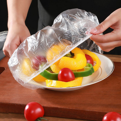 100 tk ühekordselt kasutatav toidukate plastpakendiga köök värske säilituskott Reguleeritav puuviljakate köögis suletud säilitus