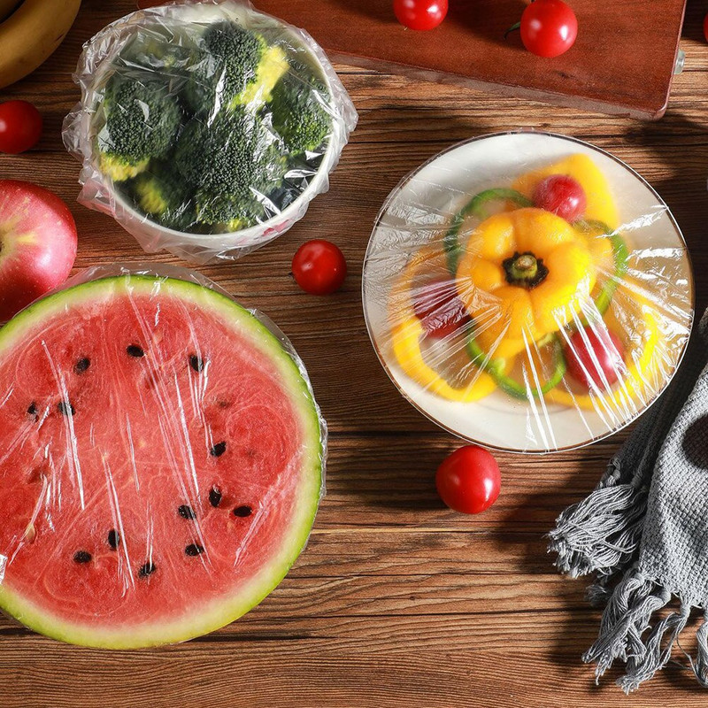 100 tk ühekordselt kasutatav toidukate plastpakendiga köök värske säilituskott Reguleeritav puuviljakate köögis suletud säilitus