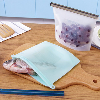 Силиконова чанта за многократна употреба Кухненска чанта за запечатване на храна Битова хранителна силиконова чанта за плодове и месо Самозапечатваща се кухненска чанта за съхранение