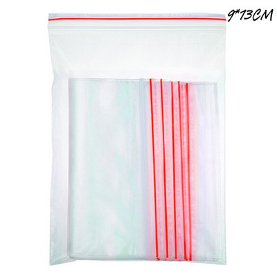 100 bucăți/lot saci de etanșare transparente din plastic, pungi de ambalare cu auto-apăsare, resigilabile cu fermoar, articole alimentare diverse, pungi sigilate transparente