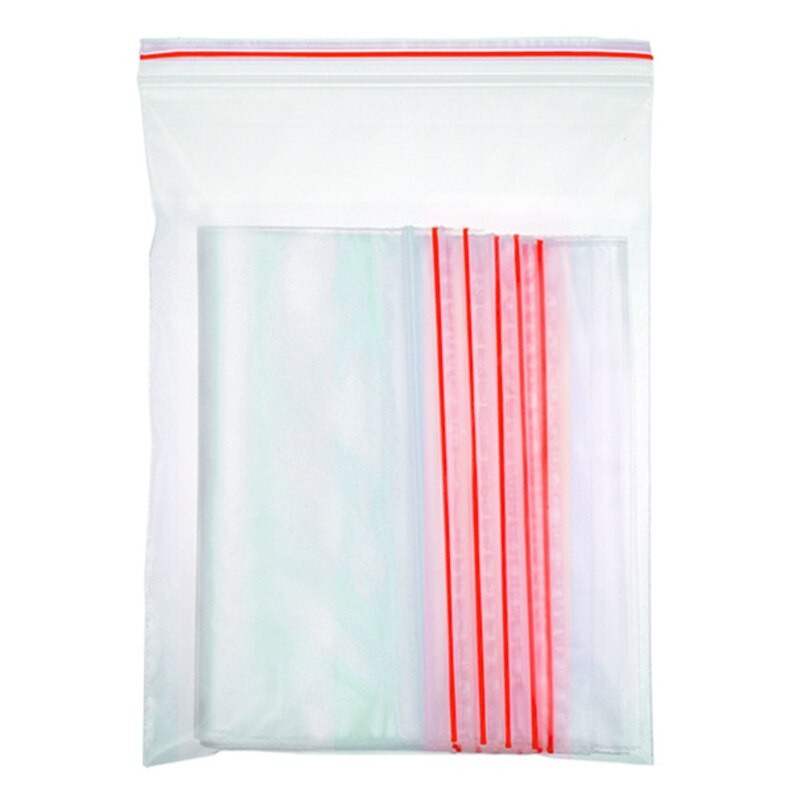 100 bucăți/lot saci de etanșare transparente din plastic, pungi de ambalare cu auto-apăsare, resigilabile cu fermoar, articole alimentare diverse, pungi sigilate transparente