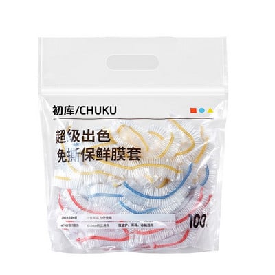 Vienkartiniai maisto uždengimo maišeliai Elastinė maistinė plėvelė plastikinė plėvelė maisto laikymo maišelis dubens indų užvalkalai dušo dangtelis Virtuvės priedai