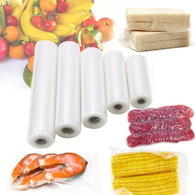 Vaakumtoidu köögiviljade liha värske kott vaakumtihendi hoiukoti jaoks 12/15/20/25/28 cm x 500 cm Rullid/partiikotid toidu vaakumkoti jaoks